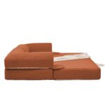 2-Sitzer Schlafsofa aus weichem Kordstoff, umwandelbares Boden Sofa Bett, platzsparendes Futon Sofa - Image 12