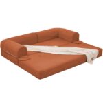 2-Sitzer Schlafsofa aus weichem Kordstoff, umwandelbares Boden Sofa Bett, platzsparendes Futon Sofa - Image 14