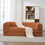 2-Sitzer Schlafsofa aus weichem Kordstoff, umwandelbares Boden Sofa Bett, platzsparendes Futon Sofa - Image 2