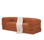 2-Sitzer Schlafsofa aus weichem Kordstoff, umwandelbares Boden Sofa Bett, platzsparendes Futon Sofa - Image 6