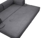 2-Seater Sofa Bed in Soft Corduroy, Convertible Floor Sofa Bed, Space-Saving Futon Sofa - Image 13