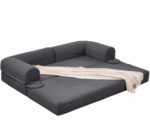 2-Seater Sofa Bed in Soft Corduroy, Convertible Floor Sofa Bed, Space-Saving Futon Sofa - Image 14