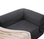 2-Seater Sofa Bed in Soft Corduroy, Convertible Floor Sofa Bed, Space-Saving Futon Sofa - Image 16