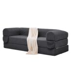 2-Seater Sofa Bed in Soft Corduroy, Convertible Floor Sofa Bed, Space-Saving Futon Sofa - Image 9