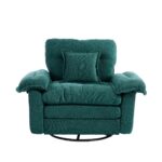 Chenille 360° Swivel Accent Chair in Oversized Format for Reading - Comfortable Accent Chair with Stool - Image 13