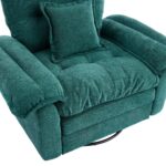 Chenille 360° Swivel Accent Chair in Oversized Format for Reading - Comfortable Accent Chair with Stool - Image 21