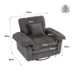 Chenille 360° Swivel Accent Chair in Oversized Format for Reading - Comfortable Accent Chair with Stool - Image 22