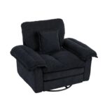 Chenille 360° Swivel Accent Chair in Oversized Format for Reading - Comfortable Accent Chair with Stool - Image 12