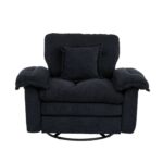 Chenille 360° Swivel Accent Chair in Oversized Format for Reading - Comfortable Accent Chair with Stool - Image 14