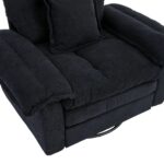 Chenille 360° Swivel Accent Chair in Oversized Format for Reading - Comfortable Accent Chair with Stool - Image 21