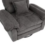 Chenille 360° Swivel Accent Chair in Oversized Format for Reading - Comfortable Accent Chair with Stool - Image 19