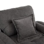 Chenille 360° Swivel Accent Chair in Oversized Format for Reading - Comfortable Accent Chair with Stool - Image 20