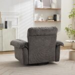 Chenille 360° Swivel Accent Chair in Oversized Format for Reading - Comfortable Accent Chair with Stool - Image 5