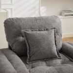 Chenille 360° Swivel Accent Chair in Oversized Format for Reading - Comfortable Accent Chair with Stool - Image 8