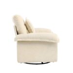 Chenille 360° Swivel Accent Chair in Oversized Format for Reading - Comfortable Accent Chair with Stool - Image 9