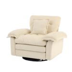 Chenille 360° Swivel Accent Chair in Oversized Format for Reading - Comfortable Accent Chair with Stool - Image 12
