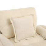 Chenille 360° Swivel Accent Chair in Oversized Format for Reading - Comfortable Accent Chair with Stool - Image 15