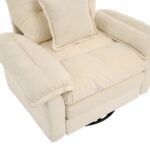 Chenille 360° Swivel Accent Chair in Oversized Format for Reading - Comfortable Accent Chair with Stool - Image 17