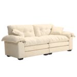 213 cm Chenille-Tiefeinzelsofa mit Doppelschichtkissen (Memory-Schaum + Taschenfedern) – Bequeme Zwe - Image 10