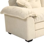 213 cm Chenille-Tiefeinzelsofa mit Doppelschichtkissen (Memory-Schaum + Taschenfedern) – Bequeme Zwe - Image 16