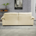 213 cm Chenille-Tiefeinzelsofa mit Doppelschichtkissen (Memory-Schaum + Taschenfedern) – Bequeme Zwe - Image 3
