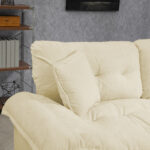 213 cm Chenille-Tiefeinzelsofa mit Doppelschichtkissen (Memory-Schaum + Taschenfedern) – Bequeme Zwe - Image 5