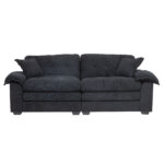213 cm Chenille-Tiefeinzelsofa mit Doppelschichtkissen (Memory-Schaum + Taschenfedern) – Bequeme Zwe - Image 14