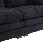 213 cm Chenille-Tiefeinzelsofa mit Doppelschichtkissen (Memory-Schaum + Taschenfedern) – Bequeme Zwe - Image 19