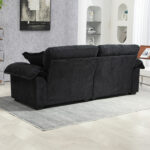 213 cm Chenille-Tiefeinzelsofa mit Doppelschichtkissen (Memory-Schaum + Taschenfedern) – Bequeme Zwe - Image 5