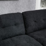 213 cm Chenille-Tiefeinzelsofa mit Doppelschichtkissen (Memory-Schaum + Taschenfedern) – Bequeme Zwe - Image 8