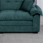 213 cm Chenille-Tiefeinzelsofa mit Doppelschichtkissen (Memory-Schaum + Taschenfedern) – Bequeme Zwe - Image 13