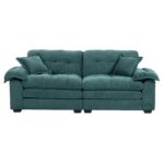 213 cm Chenille-Tiefeinzelsofa mit Doppelschichtkissen (Memory-Schaum + Taschenfedern) – Bequeme Zwe - Image 15