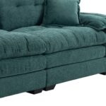 213 cm Chenille-Tiefeinzelsofa mit Doppelschichtkissen (Memory-Schaum + Taschenfedern) – Bequeme Zwe - Image 21