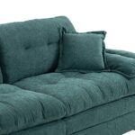 213 cm Chenille-Tiefeinzelsofa mit Doppelschichtkissen (Memory-Schaum + Taschenfedern) – Bequeme Zwe - Image 24
