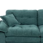 213 cm Chenille-Tiefeinzelsofa mit Doppelschichtkissen (Memory-Schaum + Taschenfedern) – Bequeme Zwe - Image 25