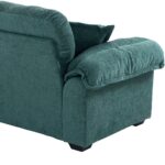 213 cm Chenille-Tiefeinzelsofa mit Doppelschichtkissen (Memory-Schaum + Taschenfedern) – Bequeme Zwe - Image 26