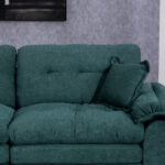 213 cm Chenille-Tiefeinzelsofa mit Doppelschichtkissen (Memory-Schaum + Taschenfedern) – Bequeme Zwe - Image 7