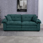 2-Teiliges Chenill-Sofaset: Einzelsofa + Loveseat mit zweischichtiger Sitzpolsterung & Dekokissen, T - Image 12