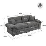 2-Teiliges Chenill-Sofaset: Einzelsofa + Loveseat mit zweischichtiger Sitzpolsterung & Dekokissen, T - Image 25