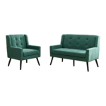 2-teilige Accent-Sessel-Set (Einzel- & Doppel-Sessel) – Hochdichtschaum-Polster, hautfreundliches un - Image 19
