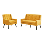 2-teilige Accent-Sessel-Set (Einzel- & Doppel-Sessel) – Hochdichtschaum-Polster, hautfreundliches un - Image 19