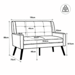 2-teilige Accent-Sessel-Set (Einzel- & Doppel-Sessel) – Hochdichtschaum-Polster, hautfreundliches un - Image 20