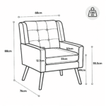 2-teilige Accent-Sessel-Set (Einzel- & Doppel-Sessel) – Hochdichtschaum-Polster, hautfreundliches un - Image 21