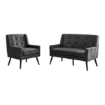 2-teilige Accent-Sessel-Set (Einzel- & Doppel-Sessel) – Hochdichtschaum-Polster, hautfreundliches un - Image 19