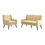 2-teilige Accent-Sessel-Set (Einzel- & Doppel-Sessel) – Hochdichtschaum-Polster, hautfreundliches un - Image 19