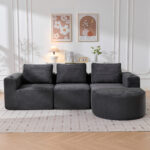 265cm wide fully compressed sofa with three pillows (feather pillow+two plastic cup holders) - comfo