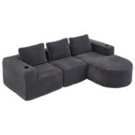265cm wide fully compressed sofa with three pillows (feather pillow+two plastic cup holders) - comfo - Image 15