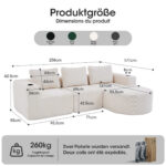 265cm wide fully compressed sofa with three pillows (feather pillow+two plastic cup holders) - comfo - Image 2