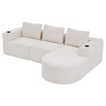265cm wide fully compressed sofa with three pillows (feather pillow+two plastic cup holders) - comfo - Image 24