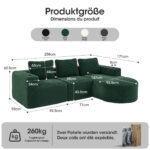 265cm wide fully compressed sofa with three pillows (feather pillow+two plastic cup holders) - comfo - Image 2